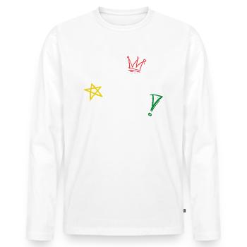 BOUG LIVES MATTER - Männer Premium Bio Langarmshirt - Weiß - Vorne - Nico (187cm)