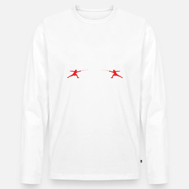 Fechten - Männer Premium Bio Langarmshirt - Weiß