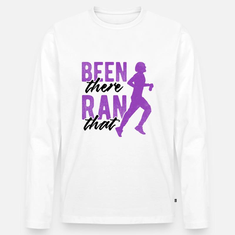 Läufer Joggen - Männer Premium Bio Langarmshirt - Weiß