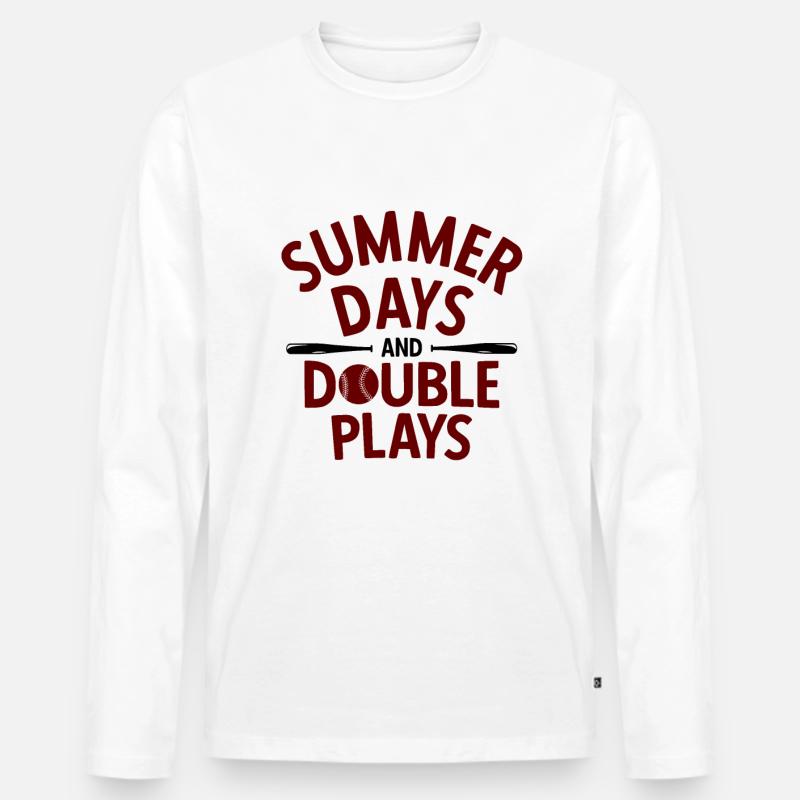 Baseball - Männer Premium Bio Langarmshirt - Weiß