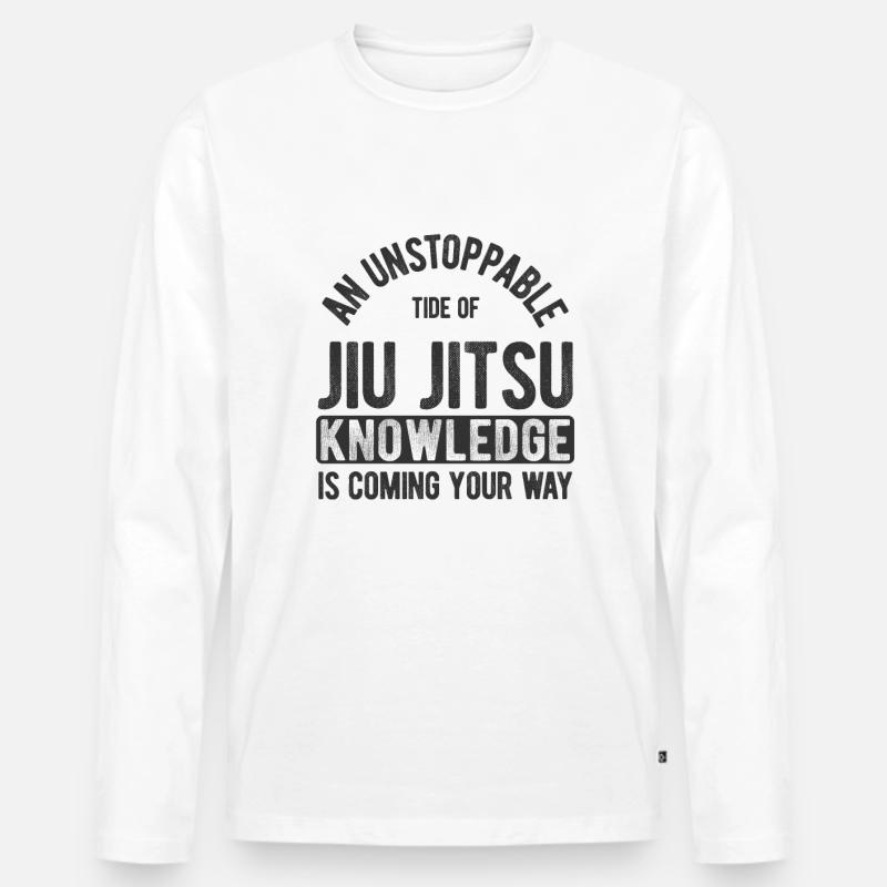 BJJ Jiu Jitsu - Männer Premium Bio Langarmshirt - Weiß