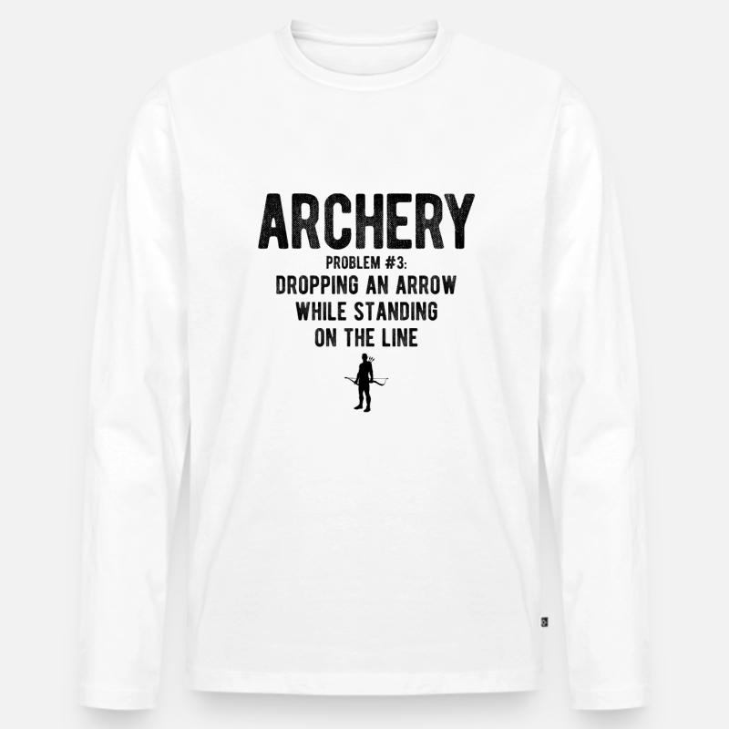 Bogenschießen Archery - Männer Premium Bio Langarmshirt - Weiß