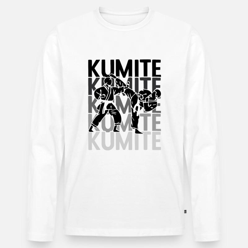 Japanischer Kampfsport Karate - Männer Premium Bio Langarmshirt - Weiß