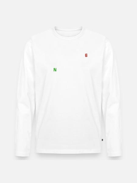 1N23456 Motorrad Gangschaltung - Adrenalin - Puls - Männer Premium Bio Langarmshirt - Weiß