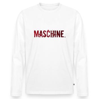 Cadeau de remise en forme de motivation de machine - T-shirt manches longues Premium bio Homme - blanc - Devant - Nico (187cm)