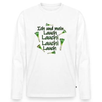 Lauch Ich und mein Lauch Lauchi Lauch Geschenk - Männer Premium Bio Langarmshirt - Weiß - Vorne - Nico (187cm)