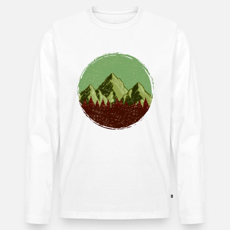 Berge Wald Symbol - Männer Premium Bio Langarmshirt - undefined