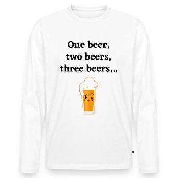 One beer, two beers, three beers... - T-shirt manches longues Premium bio Homme - blanc - Devant - Nico (187cm)