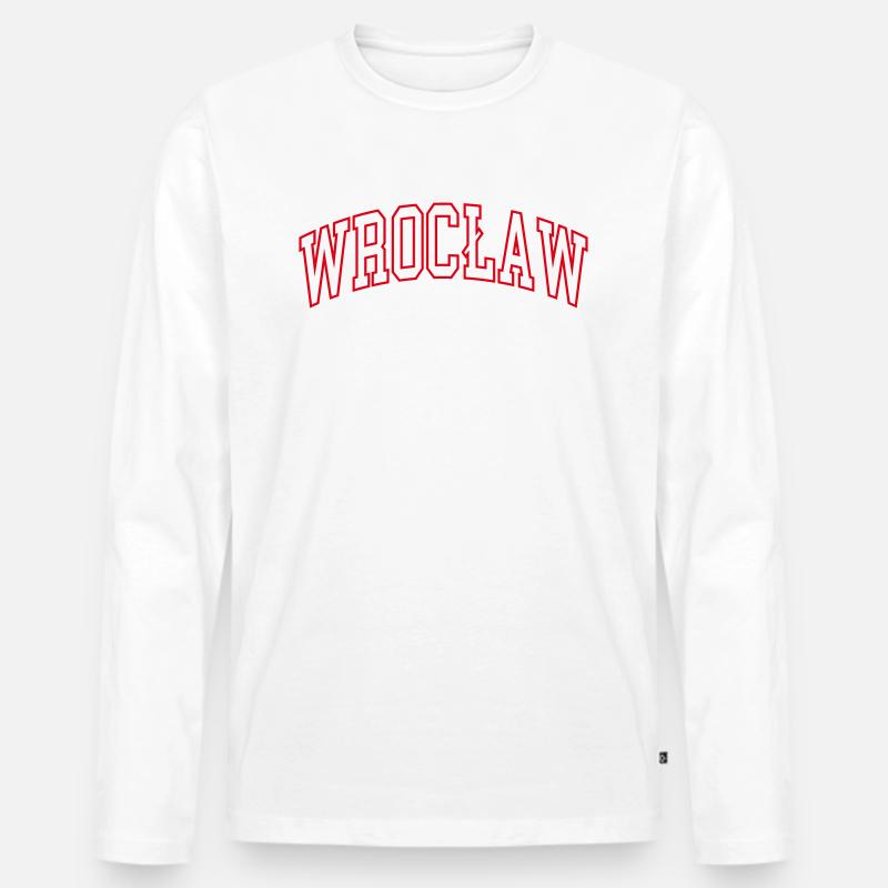 Wrocław - Männer Premium Bio Langarmshirt - Weiß