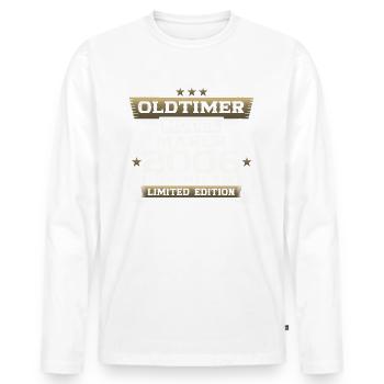 18. Geburtstag Oldtimer März Jahrgang 2006 - Männer Premium Bio Langarmshirt - Weiß - Vorne - Nico (187cm)