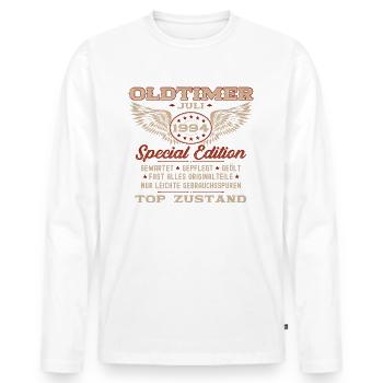 30. Geburtstag Oldtimer Juli 1994 Jahrgang 1994 - Männer Premium Bio Langarmshirt - Weiß - Vorne - Nico (187cm)