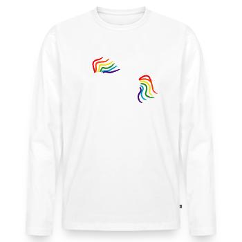 Licorne death metal - T-shirt manches longues Premium bio Homme - blanc - Devant - Nico (187cm)