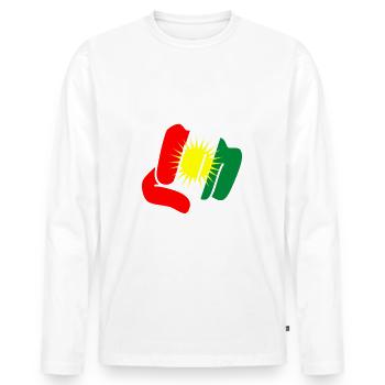 Kurdistan libre - T-shirt manches longues Premium bio Homme - blanc - Devant - Nico (187cm)