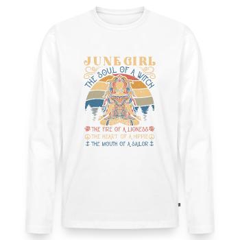 Juni Girl Soul Of A Witch Meditation Geschenk - Männer Premium Bio Langarmshirt - Weiß - Vorne - Nico (187cm)