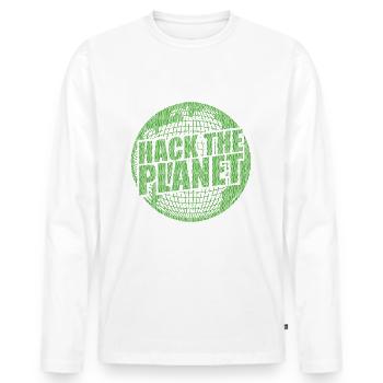 Hack The Planet - Männer Premium Bio Langarmshirt - Weiß - Vorne - Nico (187cm)
