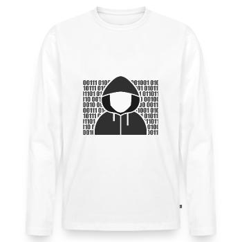Root Hacker IT Programmierer Informatik - Männer Premium Bio Langarmshirt - Weiß - Vorne - Nico (187cm)