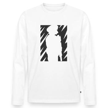 Bundeswehr Spezial Kommando Shirt Retro - Männer Premium Bio Langarmshirt - Weiß - Vorne - Nico (187cm)