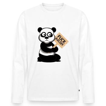 Fck Rassismus Antifa - Männer Premium Bio Langarmshirt - Weiß - Vorne - Nico (187cm)