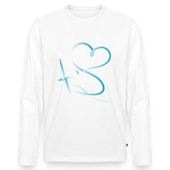 Planeur pilote coeur modèle avion planeur volant - T-shirt manches longues Premium bio Homme - blanc - Devant - Nico (187cm)
