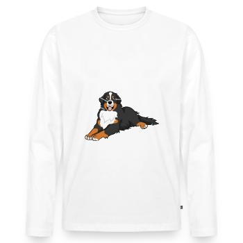 Anatomie Berner Sennenhund Bernese Mountain - Männer Premium Bio Langarmshirt - Weiß - Vorne - Nico (187cm)