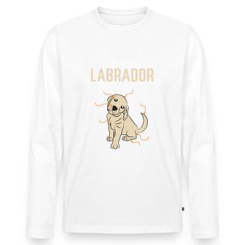 Labrador d'anatomie - T-shirt manches longues Premium bio Homme - blanc - Devant - Nico (187cm)