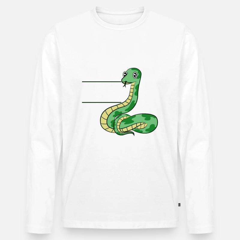 Schlangezüchter Geschenk - Männer Premium Bio Langarmshirt - Weiß