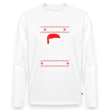 Heavy metal Noël Ugly Christmas - T-shirt manches longues Premium bio Homme - blanc - Devant - Nico (187cm)