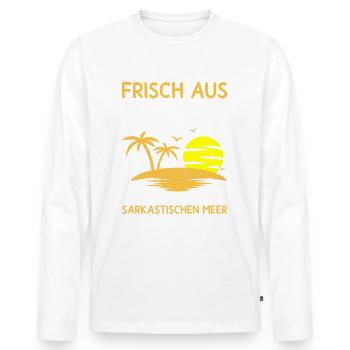 Ironie & Sarkasmus Geschenk Misanthrop - Männer Premium Bio Langarmshirt - Weiß - Vorne - Nico (187cm)