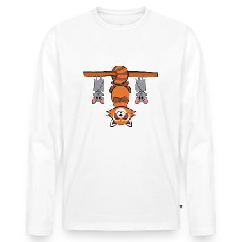 Kawaii Red Panda Be Different - T-shirt manches longues Premium bio Homme - blanc - Devant - Nico (187cm)