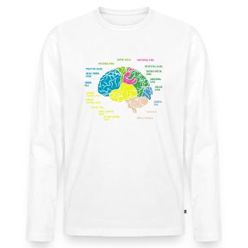 Psychologe Anatomie - Männer Premium Bio Langarmshirt - Weiß - Vorne - Nico (187cm)