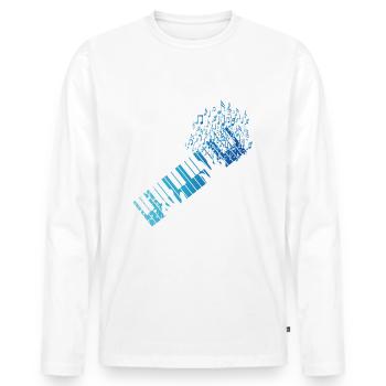 Synthétiseur clavier - T-shirt manches longues Premium bio Homme - blanc - Devant - Nico (187cm)