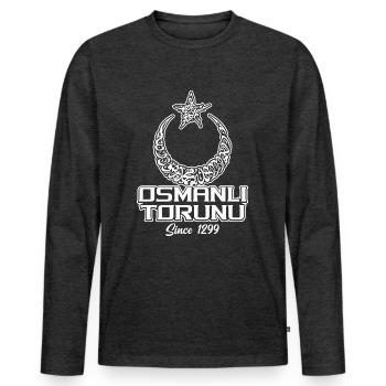 Osmanli Idée de cadeau ottoman - T-shirt manches longues Premium bio Homme - anthracite chiné - Devant - Nico (187cm)
