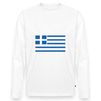 Rhodos Geschenkidee Griechenland - Männer Premium Bio Langarmshirt - Weiß - Vorne - Nico (187cm)