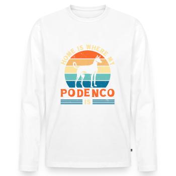 Podenco Dog Ibizan Hound - Men's Premium Organic Long Sleeve Shirt - white - Front - Nico (187cm)