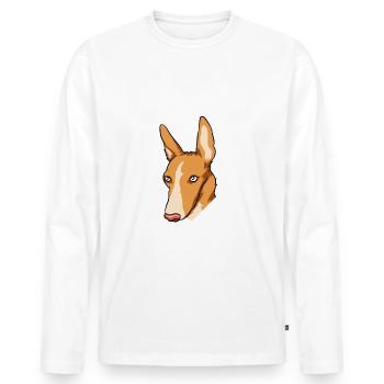 Podenco Frau Hunde Mama Geschenk - Männer Premium Bio Langarmshirt - Weiß - Vorne - Nico (187cm)