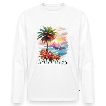 Paradise Beach - Männer Premium Bio Langarmshirt - Weiß - Vorne - Nico (187cm)