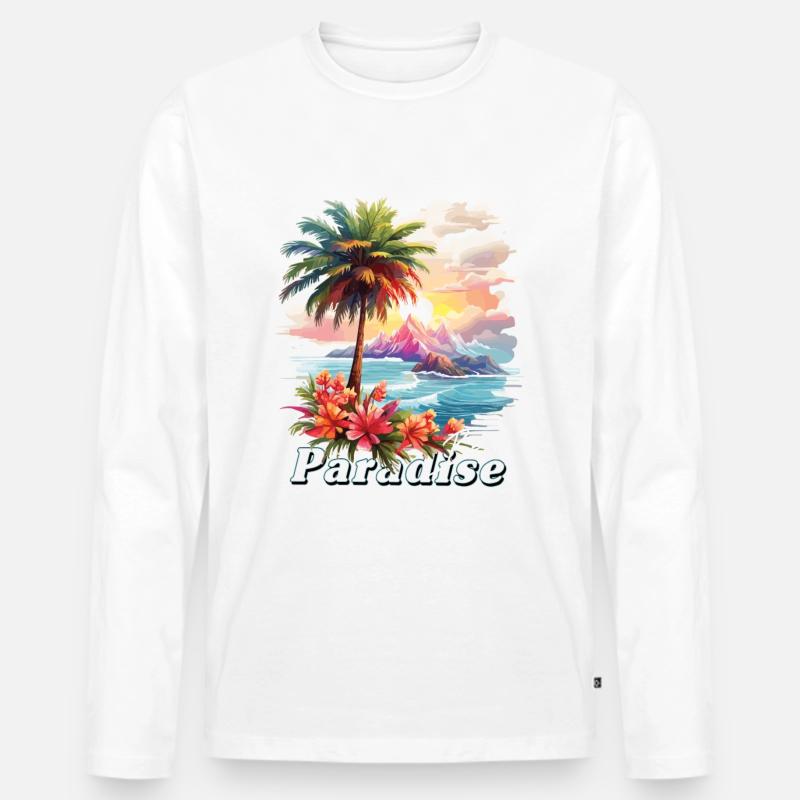Paradise Beach - Männer Premium Bio Langarmshirt - undefined