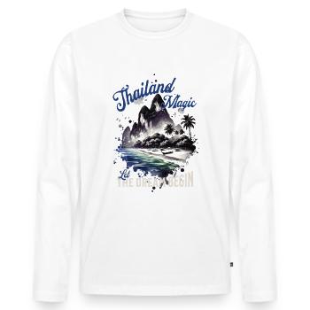 Thaïlande Magic Que le rêve commence - T-shirt manches longues Premium bio Homme - blanc - Devant - Nico (187cm)