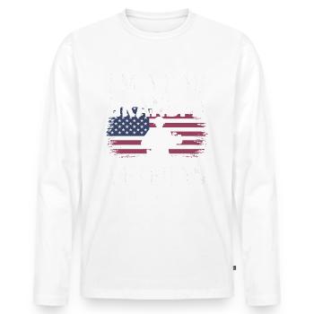 Veteran Military Soldier - Men's Premium Organic Long Sleeve Shirt - white - Front - Nico (187cm)