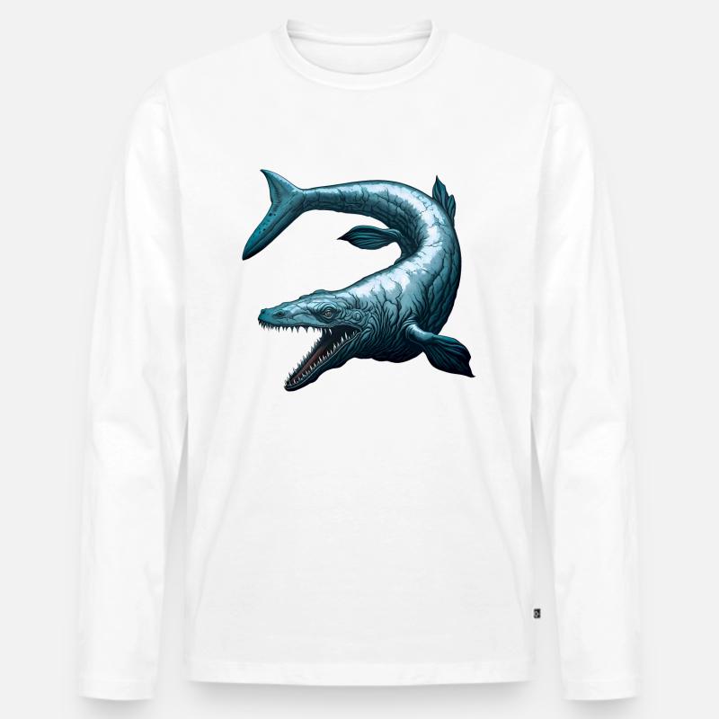 Mosasaurier - Männer Premium Bio Langarmshirt - Weiß