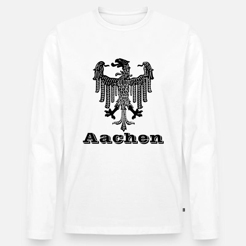 Aachen - Männer Premium Bio Langarmshirt - Weiß