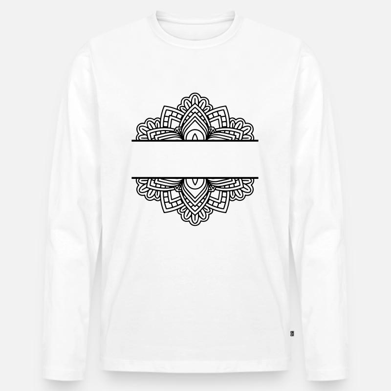 Mandala - Männer Premium Bio Langarmshirt - Weiß
