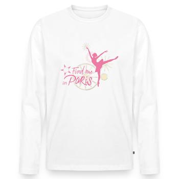 Find me in Paris Logo - Männer Premium Bio Langarmshirt - Weiß - Vorne - Nico (187cm)