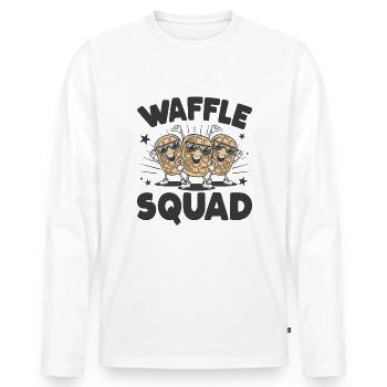 Waffle Squad Waffles Waffle Funny Pastry - Men's Premium Organic Long Sleeve Shirt - white - Front - Nico (187cm)
