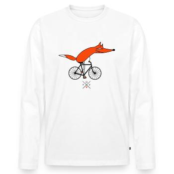 smarter cyclists - Men's Premium Organic Long Sleeve Shirt - white - Front - Nico (187cm)