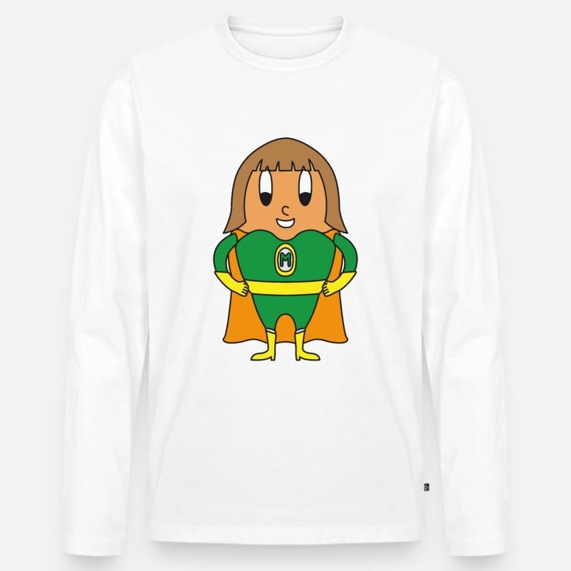 Superheldin Ei - Männer Premium Bio Langarmshirt - Weiß