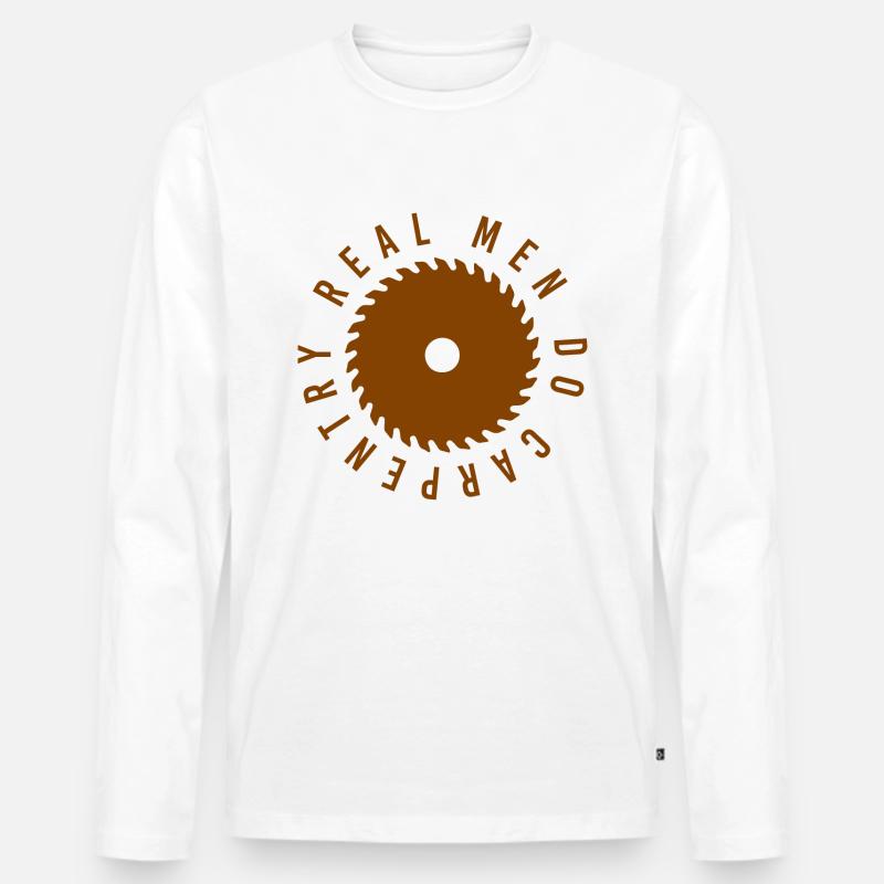 Männer Zimmerei - Männer Premium Bio Langarmshirt - Weiß