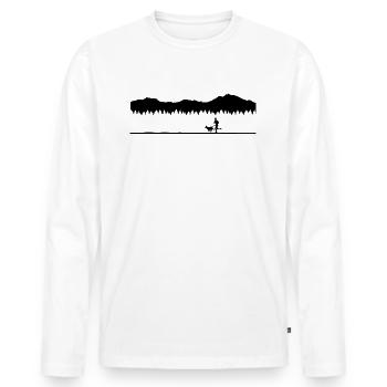 Course de canicross de cross-country avec chien Coureur de Canicross - T-shirt manches longues Premium bio Homme - blanc - Devant - Nico (187cm)