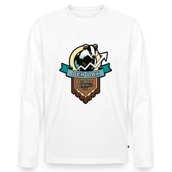 DAX - Lieblingstier - Männer Premium Bio Langarmshirt - Weiß - Vorne - Nico (187cm)