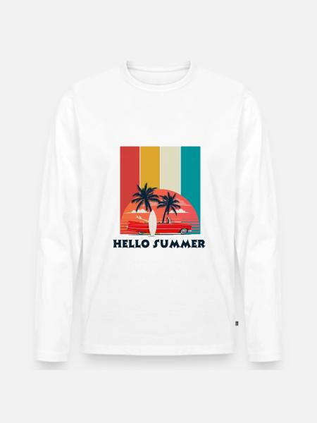 Summer - T-shirt manches longues Premium bio Homme - blanc